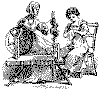 Lady and Girl at Spinning Wheel